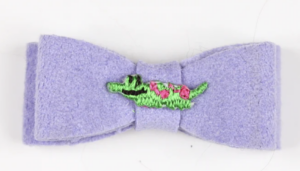 Susan Lanci Designs Embroidered Green Alligator Hair Bow
